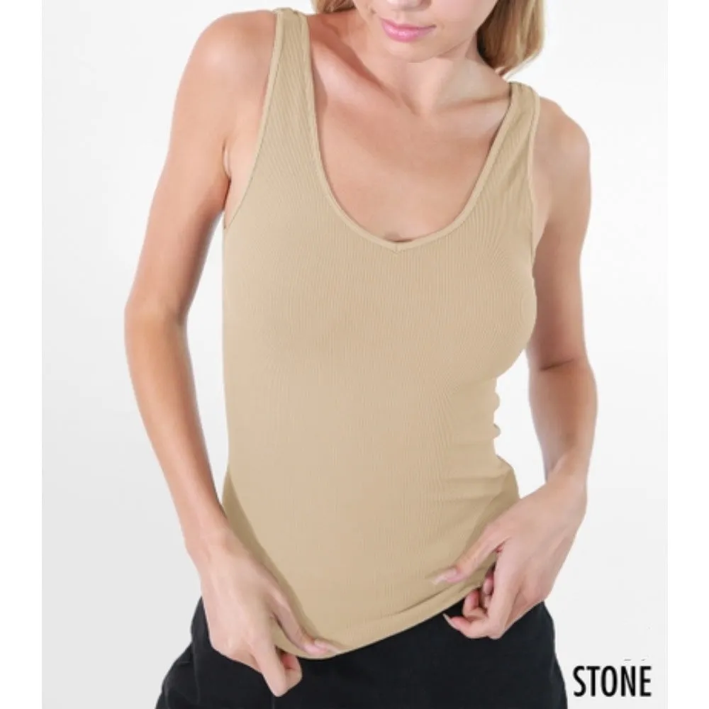 Ava Scoop Neck Ribbed Tank