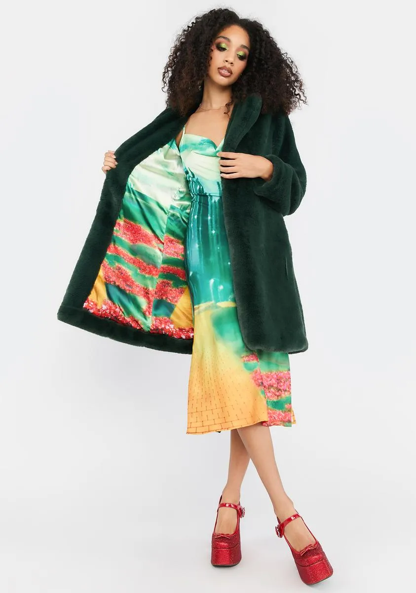 City Of Emeralds Faux Fur Coat