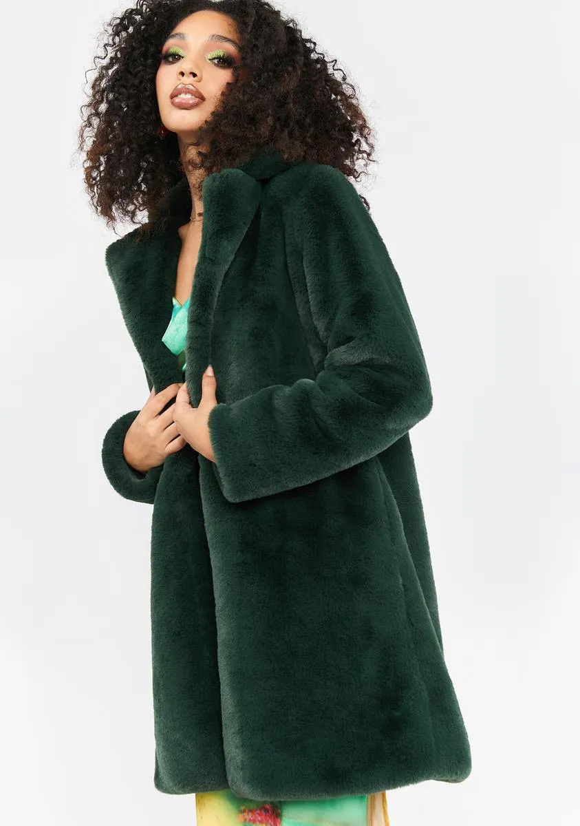 City Of Emeralds Faux Fur Coat