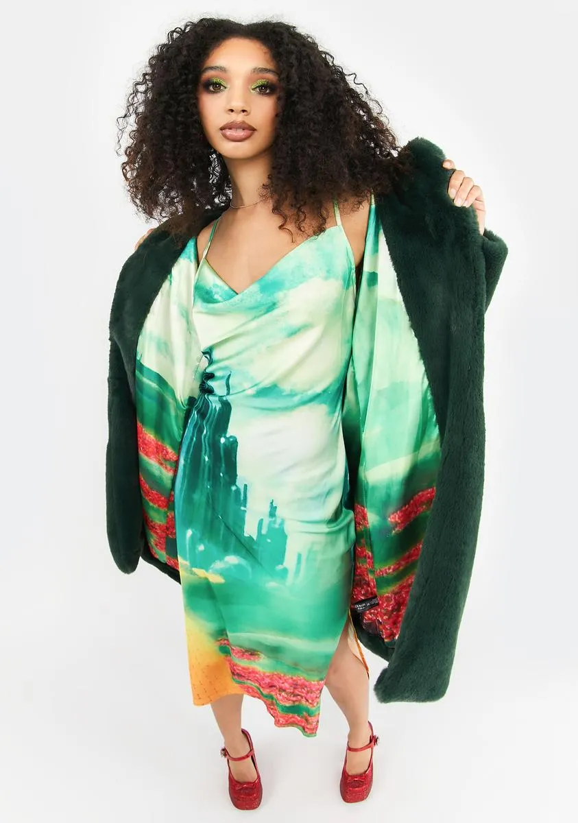 City Of Emeralds Faux Fur Coat