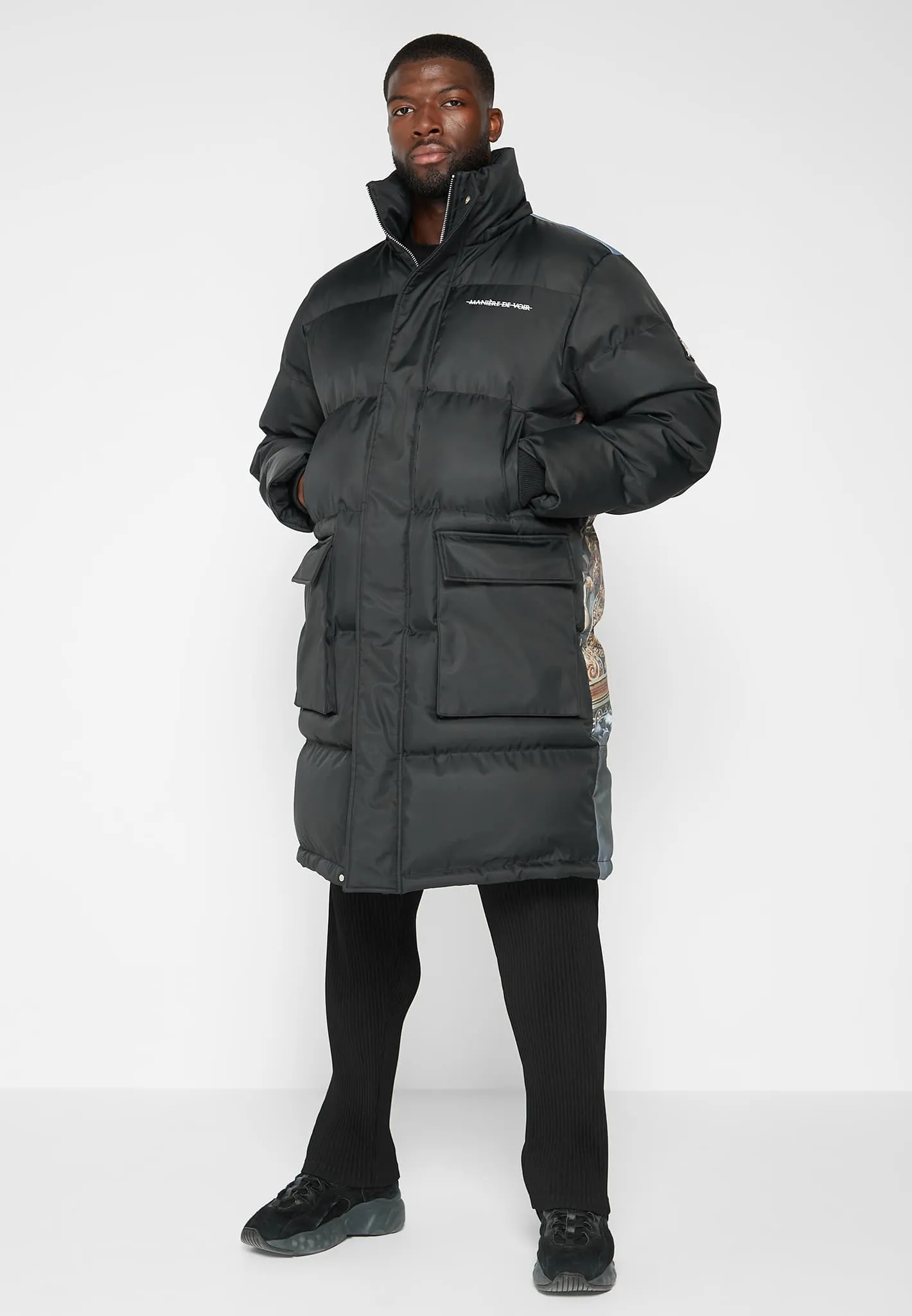 Renaissance Longline Puffer Coat - Black