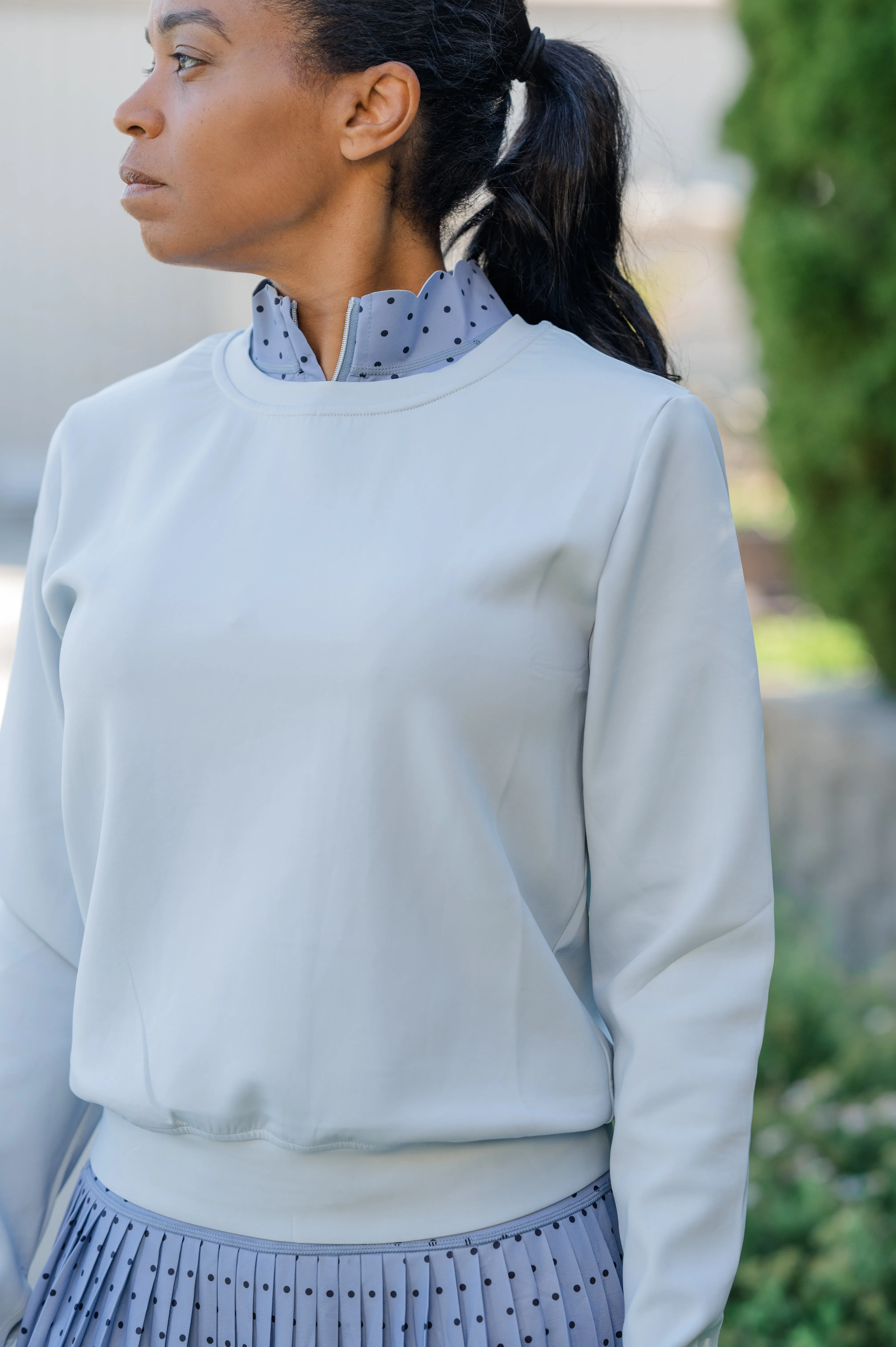 The Tie Back Leisure Crew in Pale Blue