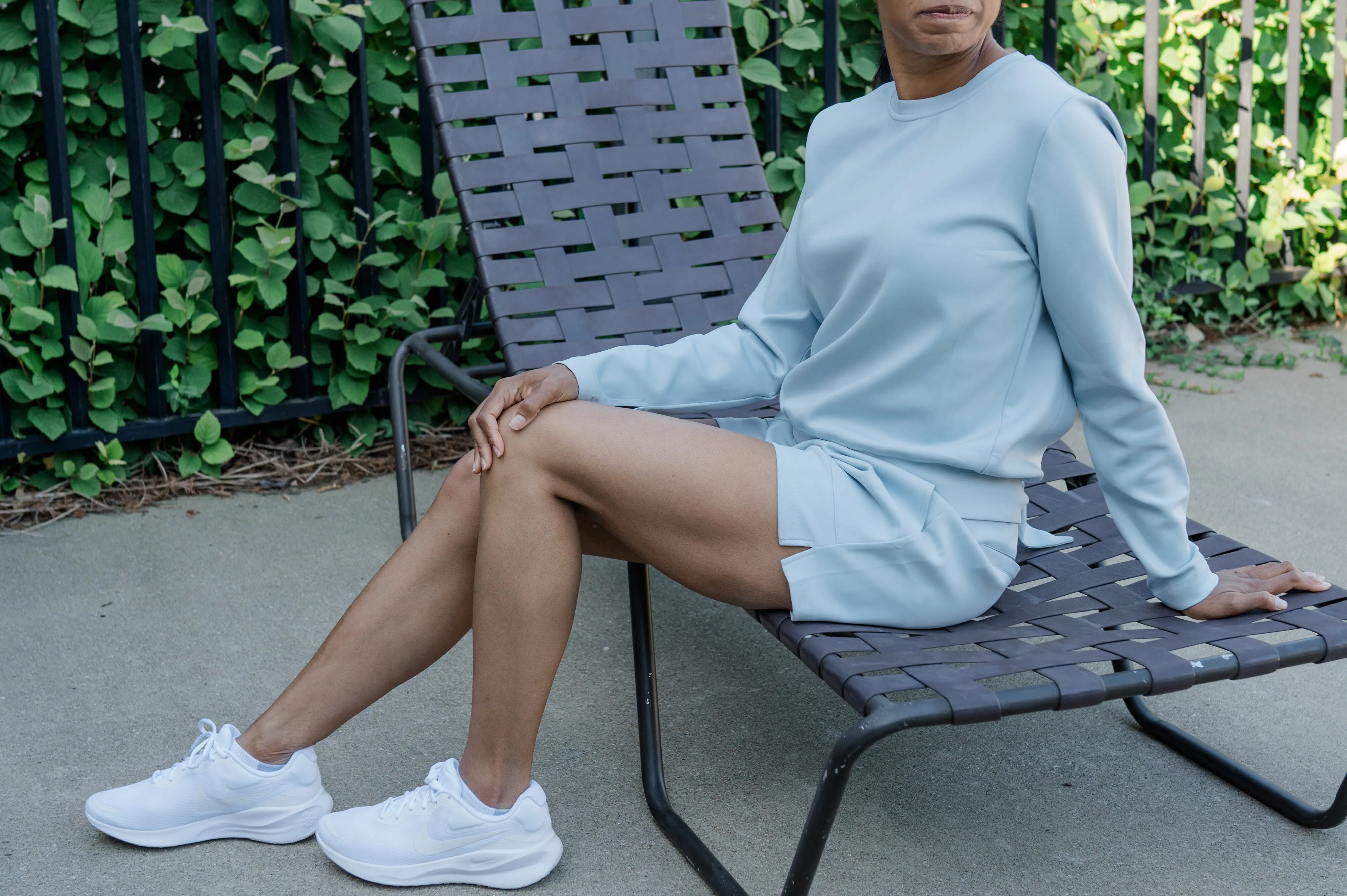 The Tie Back Leisure Crew in Pale Blue