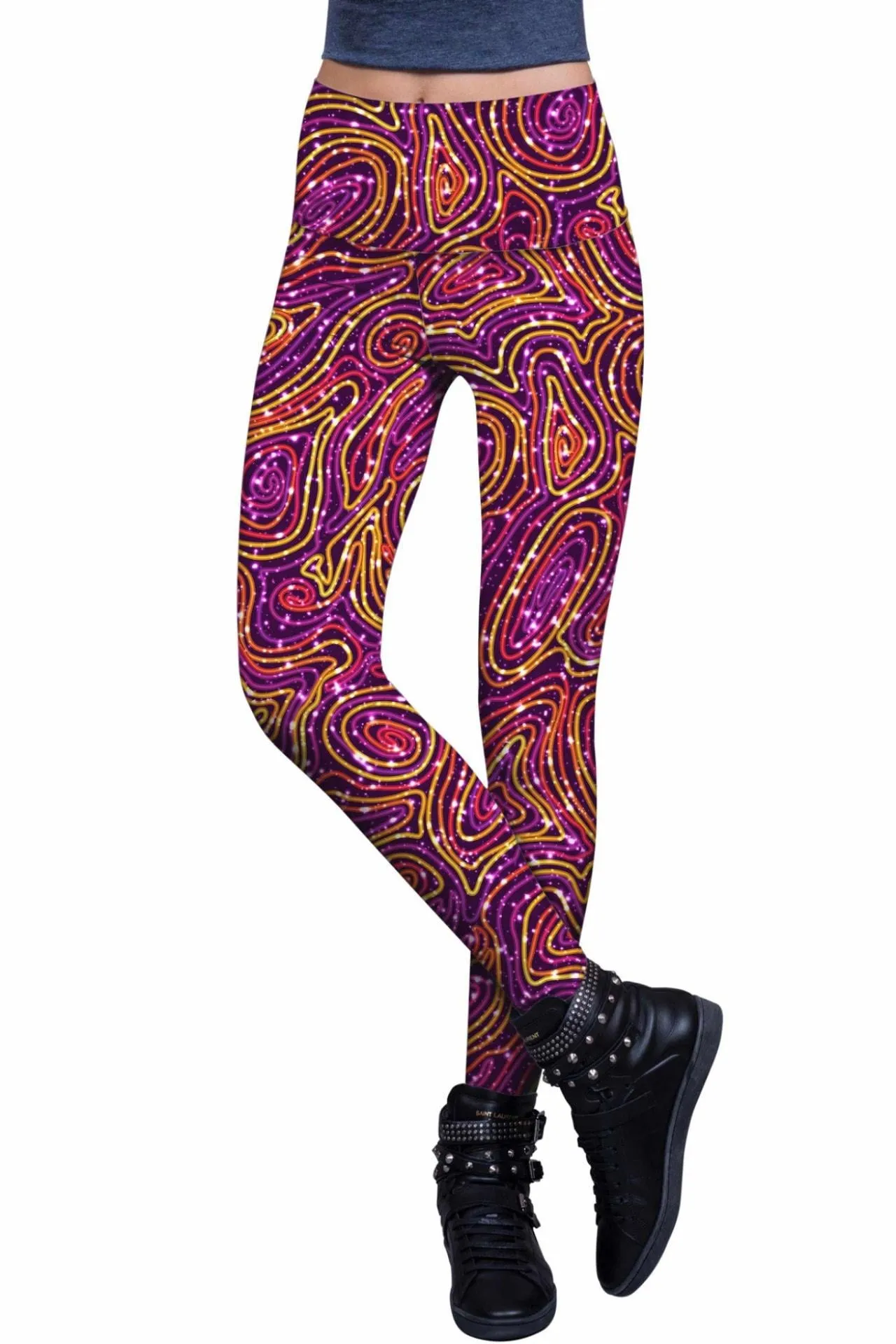Vibrant Galaxy Lucy Printed Performance Leggings - Women